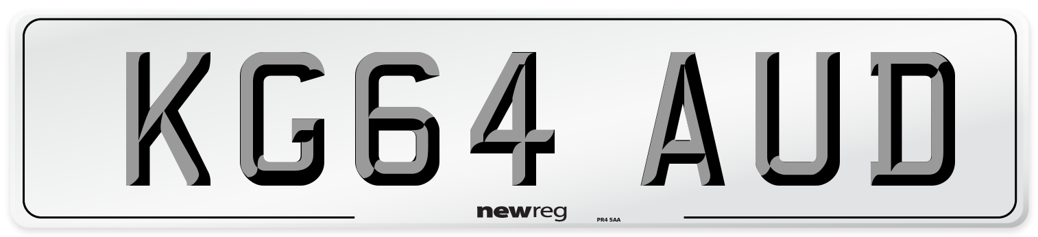 KG64 AUD Number Plate from New Reg